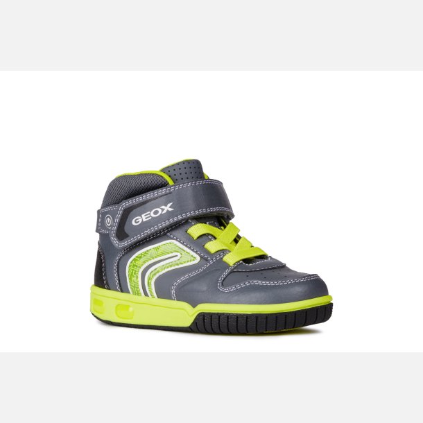 GEOX GREGG Blinkesko J8447B Grey/Lime