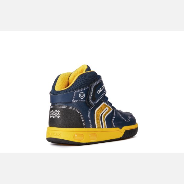 GEOX GREGG Blinkesko J8447B Navy/Yellow