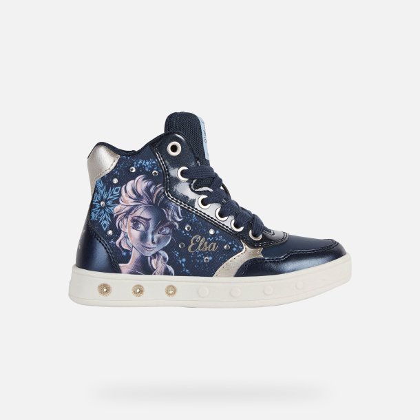 Geox Disney Frozen Skylin Blinkesko J268WE Navy/Platinium