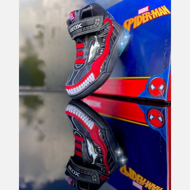 GEOX Disney Marvel Venom Spider-Man Hightop Blinkesko J269YD Sort/Rd