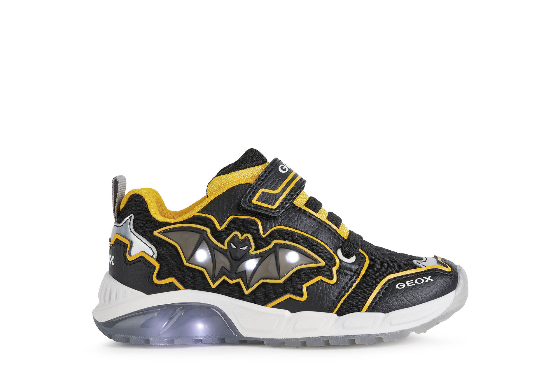 Geox Spaziale J25CQA Blinkendeschuhe Black/Yellow - Jungen Schuhe